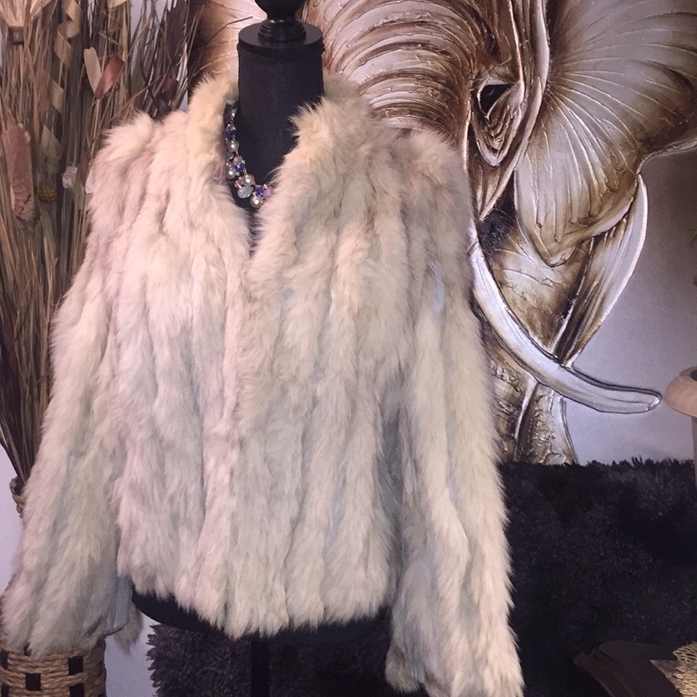 ❗️Vintage❗️🔥Real Rabbit fur and leather jacket❗️